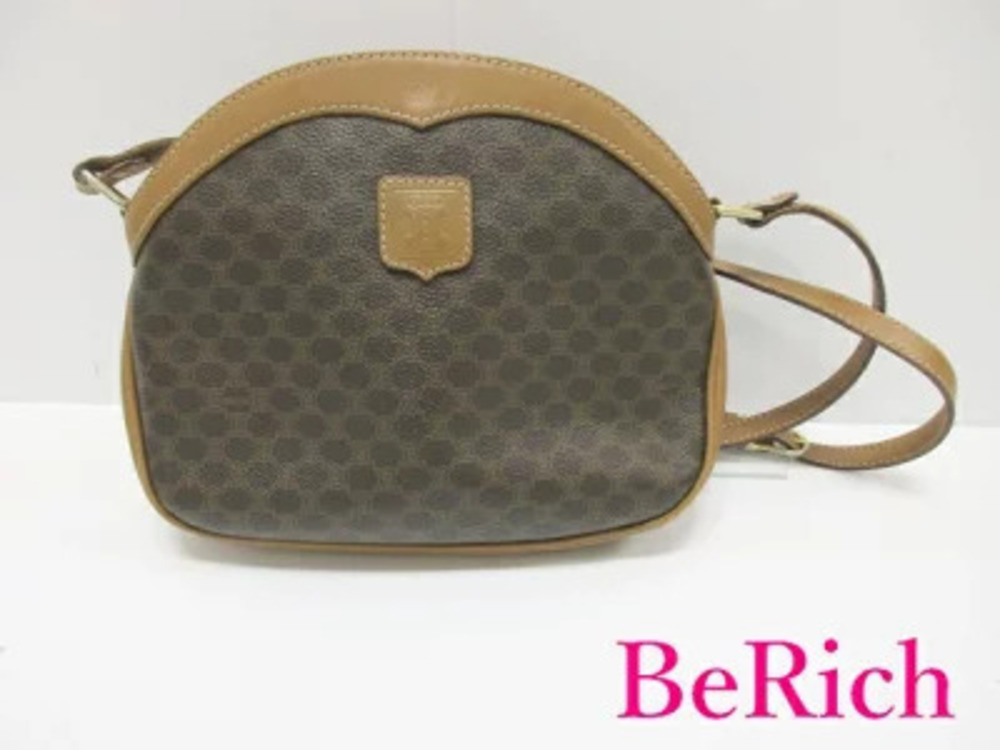Celine shoulder bag brown Macadam leather pochette crossbody
